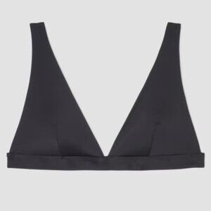 Everlane Women's NWT Black The ReNew Plunge Triangle Swim Top XL/C40.5